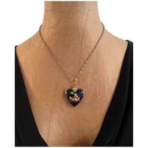 Vintage cloisonné necklace heart